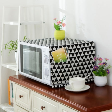 Cotton Linen Universal Microwave Oven Dustproof Storage Cover(Black Triangle)-garmade.com