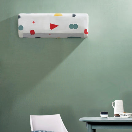 Air Conditioner Cover Hanging Air Conditioning Anti-Dust Dust All Inclusive Cover, Specification:86x31x21cm(Flower)-garmade.com