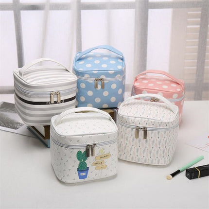 Fashion Makeup Travel Bag Women Portable Cosmetic Toiletries Storage Bag(Cactus)-garmade.com