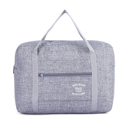 Portable Folding Travel Storage Bag Organizer Large Capacity Luggage Packing Tote Bag(Light Grey)-garmade.com