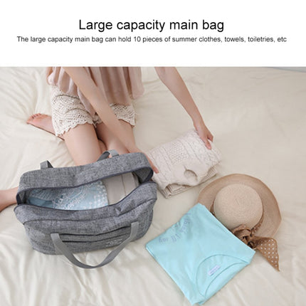 Portable Folding Travel Storage Bag Organizer Large Capacity Luggage Packing Tote Bag(Light Grey)-garmade.com