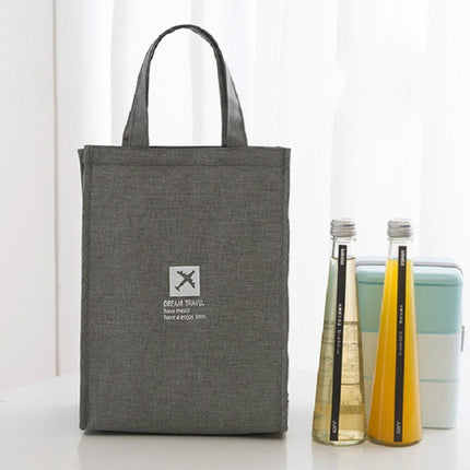 Portable Lunch Picnic Portable Food Insulation Storage Bag, Size:S 20x23x14cm(Grey)-garmade.com