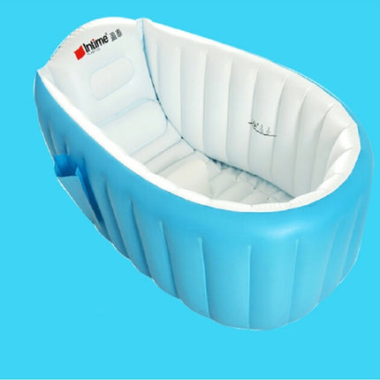 2 PCS Baby Bath Tub Kids Bathtub Portable Inflatable Cartoon Thickening Washbowl Newborns Keep Warm Swimming Pool(Blue)-garmade.com