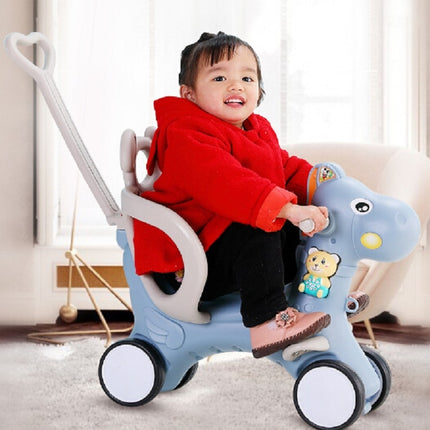 Baby Rocking Chair Baby Rocking Horse Wooden Multifunctional Musical Ride On Toys(Pink)-garmade.com