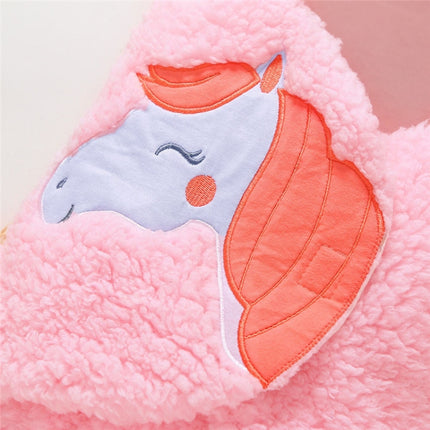 Cute Cartoon Bear Ear Cotton Baby Sleeping Blanket(Pink)-garmade.com