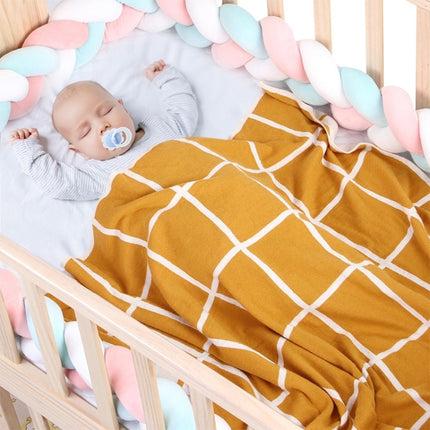 Knitted Plaid Baby Blanket(Yellow)-garmade.com