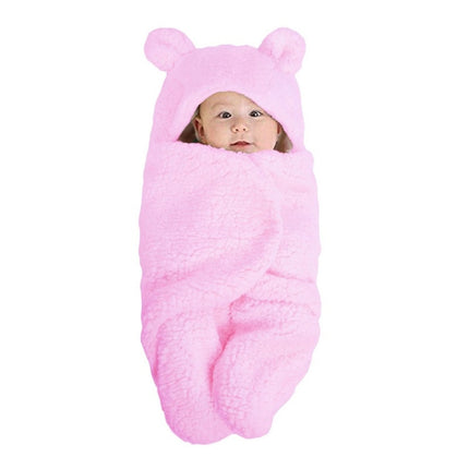 Baby Sleeping Bag Newborn Leg Warmer Plus Velvet Quilt, Size: 42cm x 68cm(White)-garmade.com