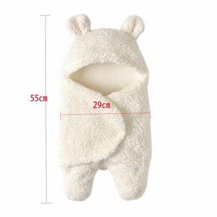 Baby Sleeping Bag Newborn Leg Warmer Plus Velvet Quilt, Size: 42cm x 68cm(White)-garmade.com