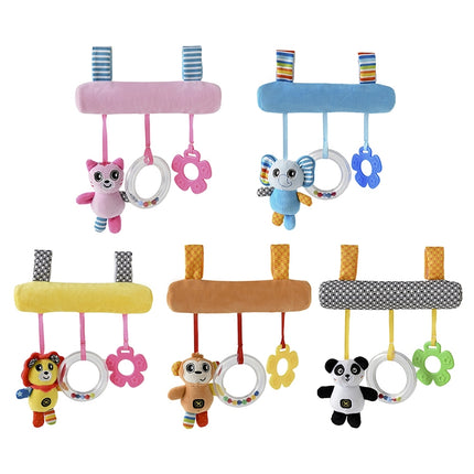 Baby Stroller Cartoon Animal Pendant Cradle Ornament Hanging Rattle(Black And White Panda Bed Hanging)-garmade.com