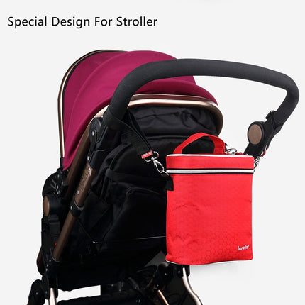 Feeding Bottle Insulation Bags Baby Diaper Stroller Cooler Changing Bags(Gray)-garmade.com