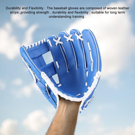 PVC Outdoor Motion Baseball Leather Baseball Pitcher Softball Gloves, Size:10.5 inch(Blue)-garmade.com