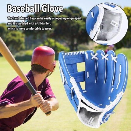 PVC Outdoor Motion Baseball Leather Baseball Pitcher Softball Gloves, Size:10.5 inch(Blue)-garmade.com