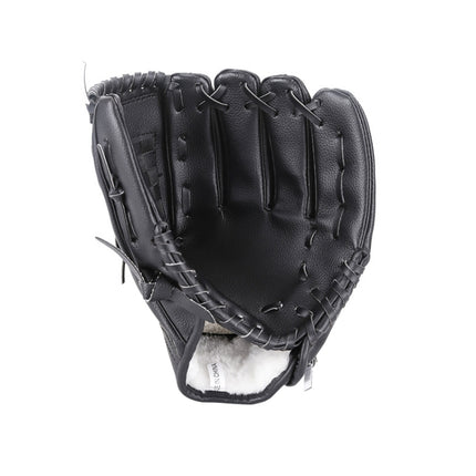 PVC Outdoor Motion Baseball Leather Baseball Pitcher Softball Gloves, Size:10.5 inch(Black)-garmade.com