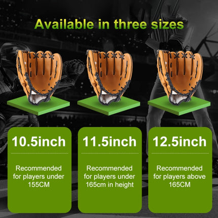 PVC Outdoor Motion Baseball Leather Baseball Pitcher Softball Gloves, Size:11.5 inch(Brown)-garmade.com