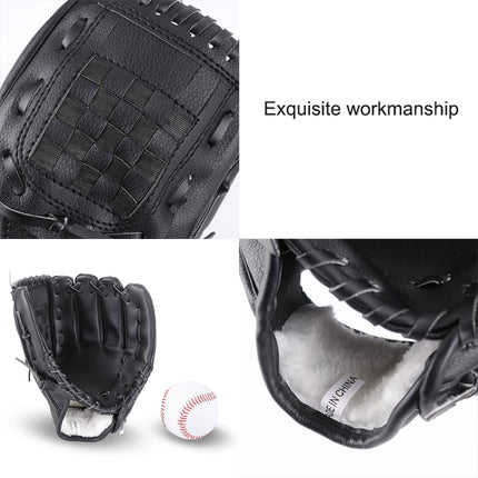 PVC Outdoor Motion Baseball Leather Baseball Pitcher Softball Gloves, Size:12.5 inch(Black)-garmade.com
