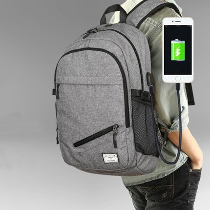 Multifunction Student Basketball Bag Men Outdoor Hiking Fitness Sports Bag, with External USB Charging Port(Grey)-garmade.com
