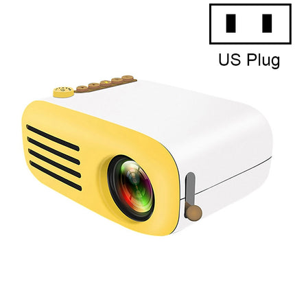 YG200 Portable LED Pocket Mini Projector AV SD HDMI Video Movie Game Home Theater Video Projector, US Plug(Yellow and White)-garmade.com