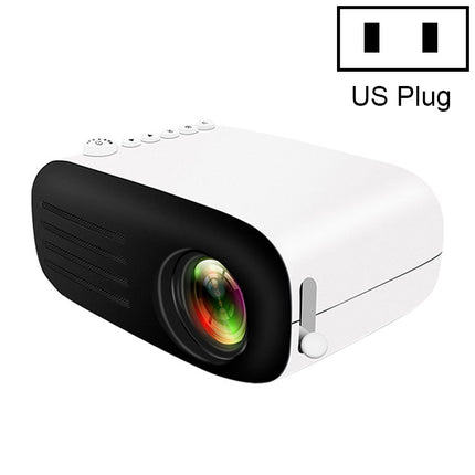 YG200 Portable LED Pocket Mini Projector AV USB SD HDMI Video Movie Game Home Theater Video Projector, US Plug(Black and White)-garmade.com
