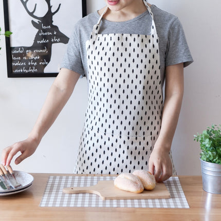 Nordic Style Cotton Linen Printing Apron(Trees)-garmade.com