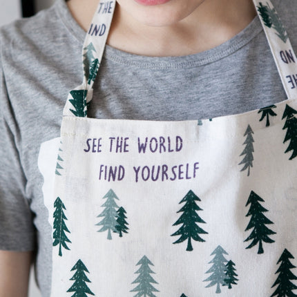 Nordic Style Cotton Linen Printing Apron(Trees)-garmade.com