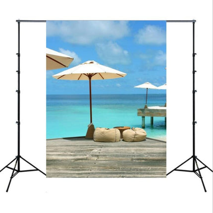 1.5m x 2.1m Simulation 3D Beach Seascape Coconut Tree Photo Photography Background Cloth(4555)-garmade.com