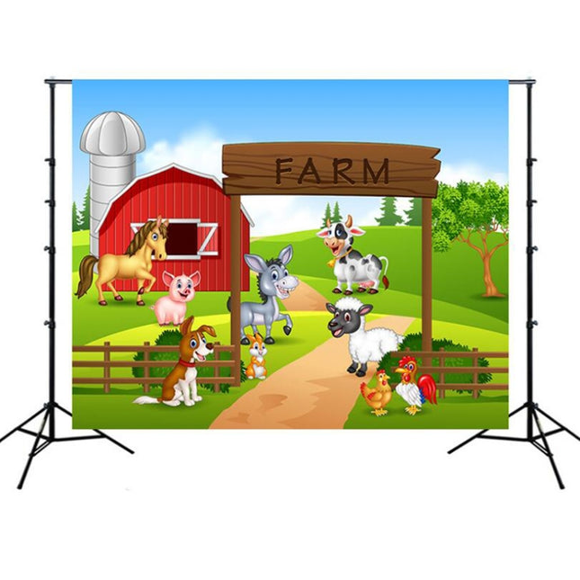 2.1m x 1.5m Animal Farm Children Birthday Theme Photography Background Cloth-garmade.com