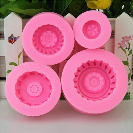 2 PCS DIY Tires Shape Sugar Craft Cake Silicone Mold Fondant Baking Decorating Tools Random Color Delivery, Size:Size 1-garmade.com