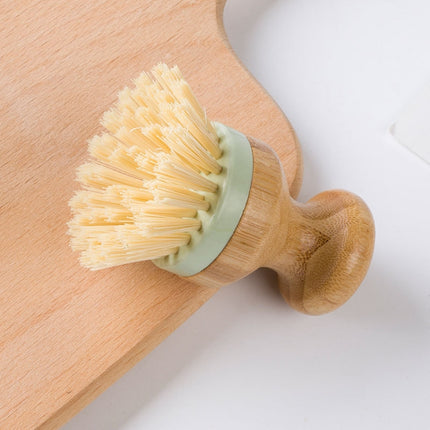 Multifunctional Tool Kitchen Cleaning Brush Wooden Handle Dish Scrubber Pot Pan Dishwasher, Material:Solid wood-garmade.com