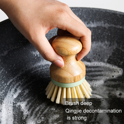 Multifunctional Tool Kitchen Cleaning Brush Wooden Handle Dish Scrubber Pot Pan Dishwasher, Material:Solid wood-garmade.com