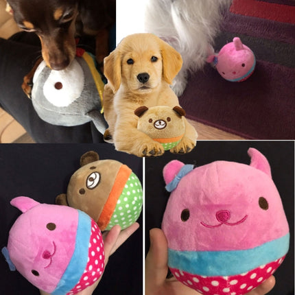 Cute Plush Toy Bite Resistant Animal Designs Chew Squeaker Dog Toy(Bear)-garmade.com