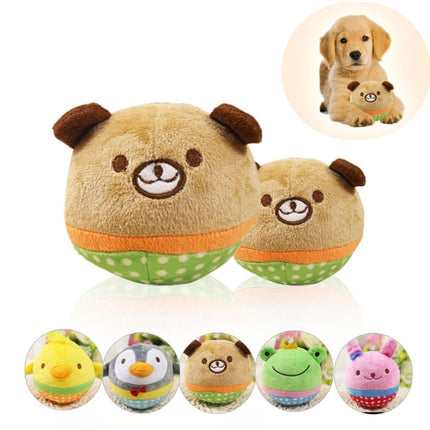 Cute Plush Toy Bite Resistant Animal Designs Chew Squeaker Dog Toy(Bear)-garmade.com