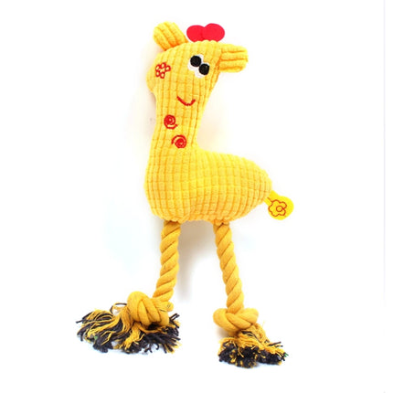 Dog Pet Cotton Rope Plush Sound Toy(Yellow)-garmade.com