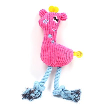 Dog Pet Cotton Rope Plush Sound Toy(Pink)-garmade.com