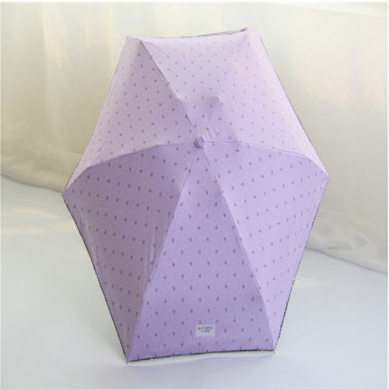 Mini Pocket 5 Folding Umbrella UV Protection Black Plastic Umbrella(Purple)-garmade.com