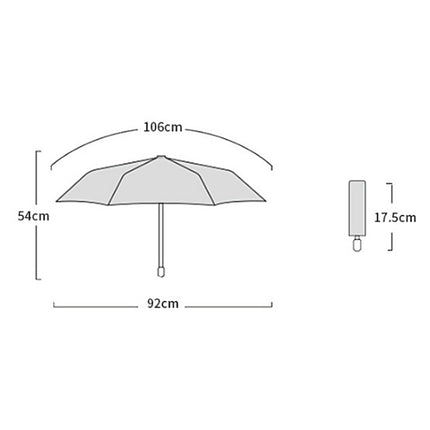 Mini Pocket 5 Folding Umbrella UV Protection Black Plastic Umbrella(Light Green)-garmade.com