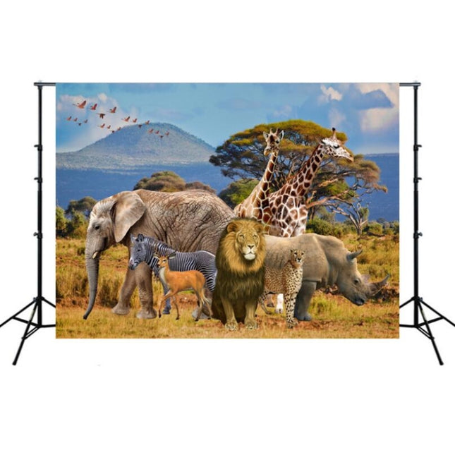 2.1m x 1.5m Grassland Lion Animal Photography Background Cloth(W105)-garmade.com