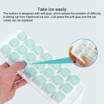 Summer 21 Grid Cool Home-made Ice Cube Ice Box Mould with Lid(Blue)-garmade.com