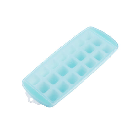 Summer 21 Grid Cool Home-made Ice Cube Ice Box Mould with Lid(Green)-garmade.com