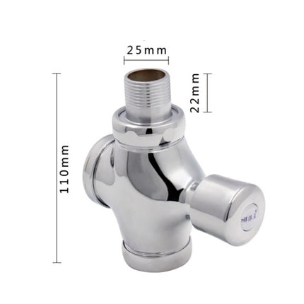 Stool Flush Valve Urinal Delay Valve Hand Press Flush Valve, Style:25 mm Copper Large-garmade.com