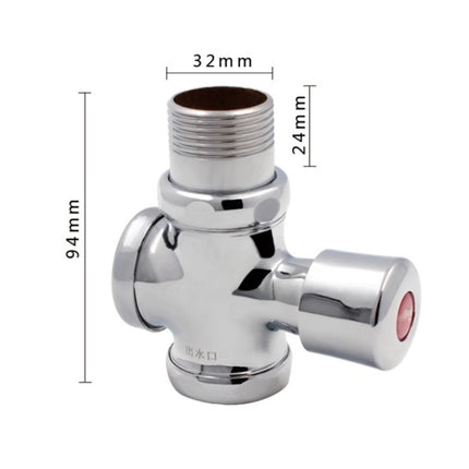 Stool Flush Valve Urinal Delay Valve Hand Press Flush Valve, Style:1 Inch Copper Small-garmade.com