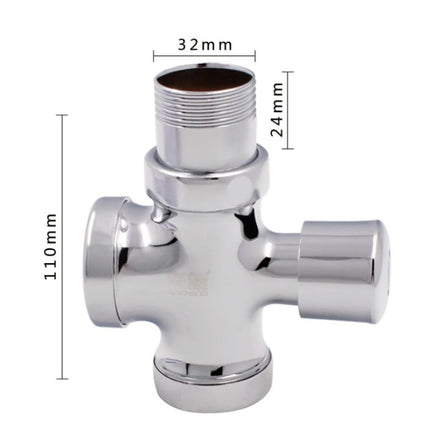 Stool Flush Valve Urinal Delay Valve Hand Press Flush Valve, Style:1 Inch Copper Medium-garmade.com