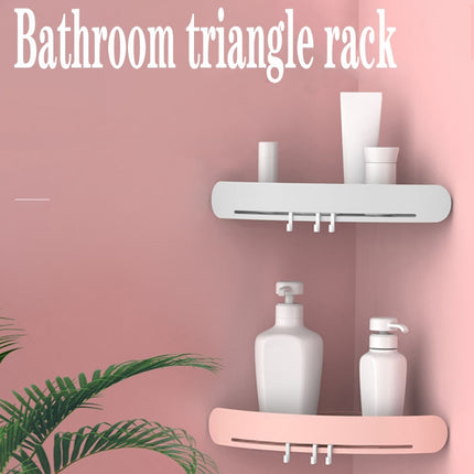 Bathroom Bath Rack Wall-mounted Punch-free Triangle Plastic Storage Basket(Red)-garmade.com