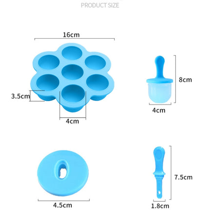 Silicone Mini Ice Pops Mold Ice Cream Ball Lolly Maker Popsicle Molds Baby DIY Food Supplement Tool(Blue)-garmade.com