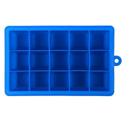 15 Grids DIY Big Ice Cube Mold Square Shape Silicone Ice Tray Fruit Ice Cream Maker(Dark Blue)-garmade.com