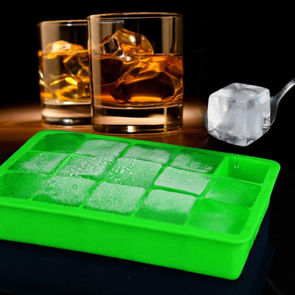 15 Grids DIY Big Ice Cube Mold Square Shape Silicone Ice Tray Fruit Ice Cream Maker(Dark Blue)-garmade.com