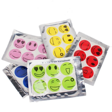 10 PCS Mosquito Stickers DIY Mosquito Repellent Stickers Patches Cartoon Smiling Face Drive Repeller (Color Random Delivery)-garmade.com