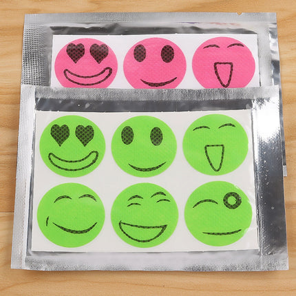 10 PCS Mosquito Stickers DIY Mosquito Repellent Stickers Patches Cartoon Smiling Face Drive Repeller (Color Random Delivery)-garmade.com
