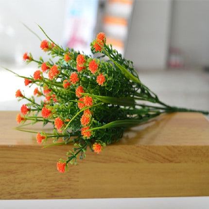 5 Branches Simulation Plastic Starry Rose Simulation Bouquet Home Decoration Flower(Sunset Red)-garmade.com