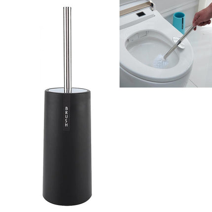 Long Handle Toilet Brush Set Bathroom Cleaning Supplies(Black)-garmade.com