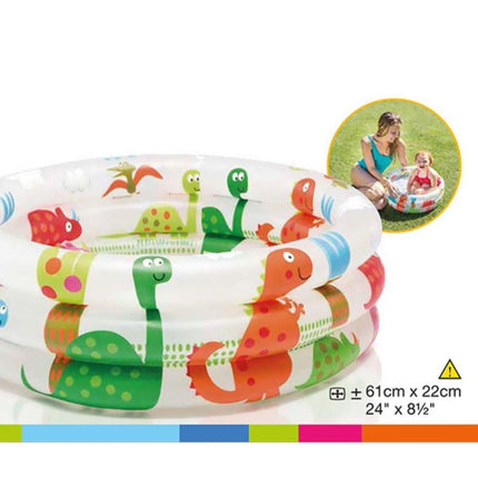 Cartoon Dinosaur Pattern Round Inflatable Baby Swimming Pool Infant Tub, Size: 61 x 22cm-garmade.com